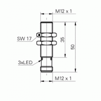 Inductive Sensor with cable - analogue - flush format - M30