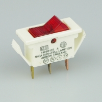 Rocker Switch - 110v - White/Red