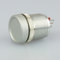 TH70 702500-166 Piezo switch - 18mm dia, raised bezel, silver