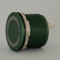 TH70 705502-170 25mm Piezo switch with flush bezel, green with 24v green LED ring