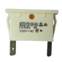 Arcolectric C430FA amber 240V Panel Mount Indicator Light (white body)