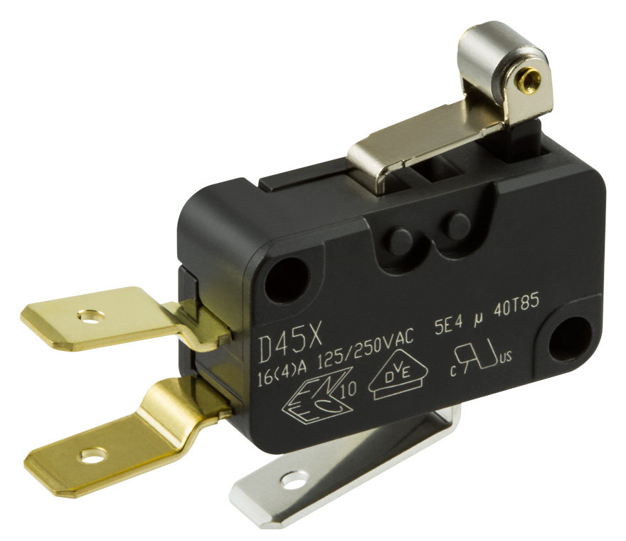 ZF D459-V3RA Microswitch - 20.6mm roller lever - 16a - quick-connect terminals