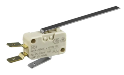ZF D45U-V3LL Microswitch - 69.9mm plain lever - 16a - quick-connect terminals   