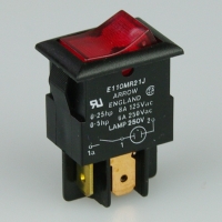 Rocker Switch - 240v - Black/Red