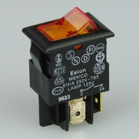 Rocker Switch - 110v - Black/Amber
