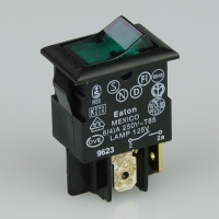 Rocker Switch - 110v - Black/Green