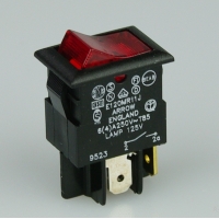Rocker Switch - 110v - Black/Red