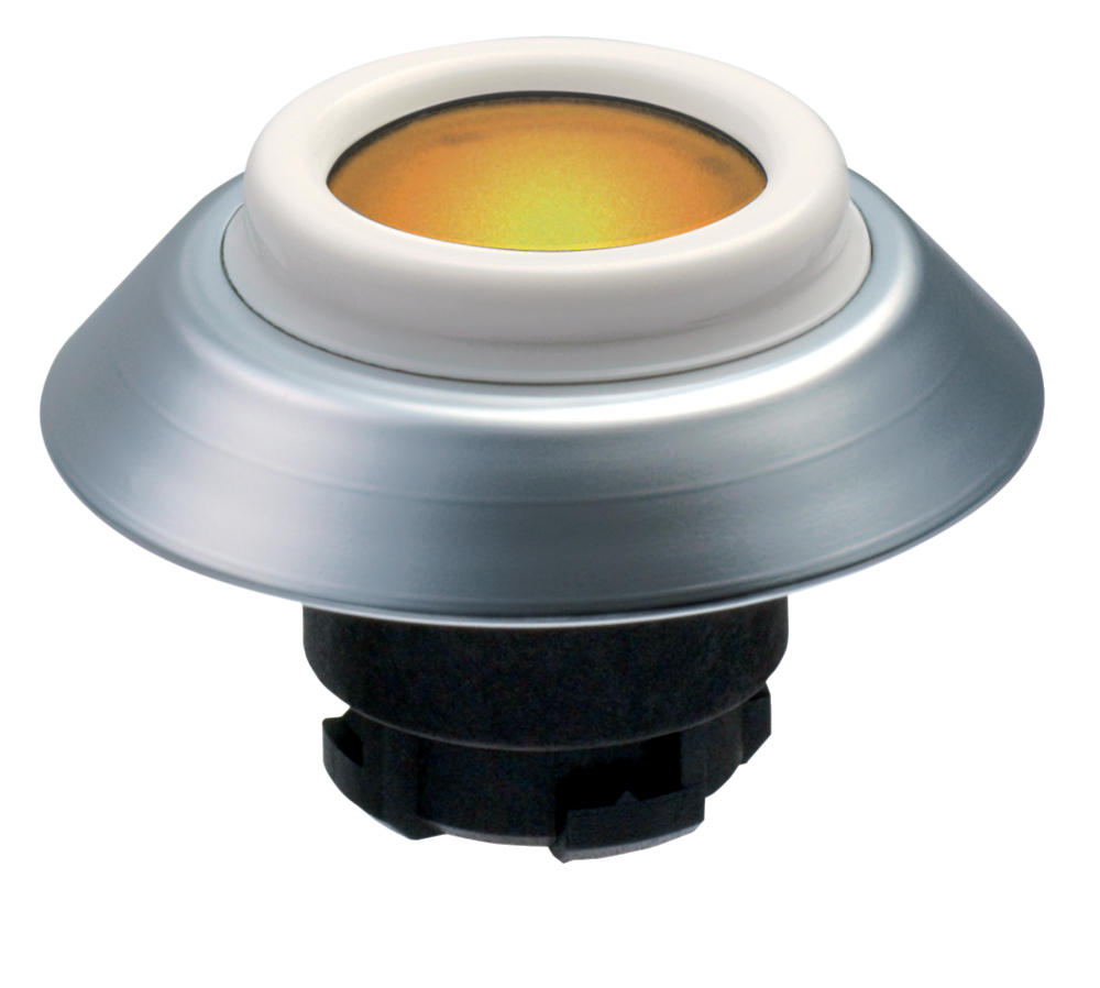 Schmersal NDLGB Front Element Illuminated Pushbutton | Yellow | 22.3mm mounting hole