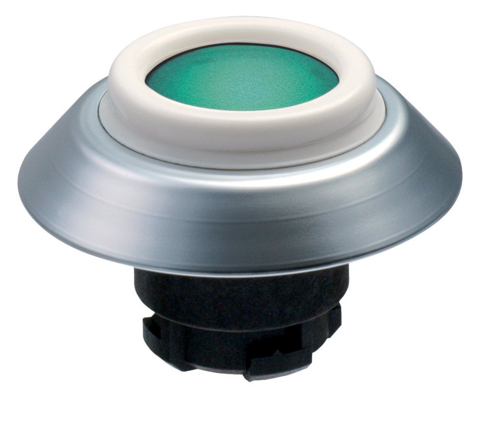 Schmersal NDLGN Front Element Illuminated Pushbutton | Green | 22.3mm mounting hole