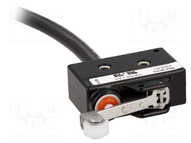 Saia-Burgess V9NLR1V 10a vertical prewired Microswitch with 32.3mm roller lever