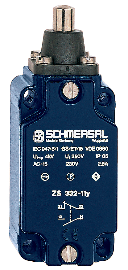 Schmersal ZS 332-11Y-M20 Position Switch with safety function & plunger actuator