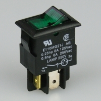 Rocker Switch - 240v - Black/Green