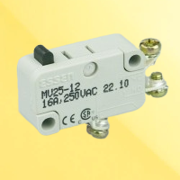 Essen MV25-12 16a Microswitch with plain plunger & screw terminals 